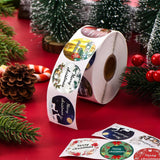Klistermærkerulle med 500 stk. - 8 Unikke Designs - Merry Christmas