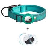 Hundehalsbånd med AirTag 1. & 2. Gen. Holder - Str. S (30-37 cm) - Blå