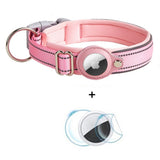 Hundehalsbånd med AirTag 1. & 2. Gen. Holder - Str. S (30-37 cm) - Lyserød