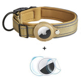 Hundehalsbånd med AirTag 1. & 2. Gen. Holder - Str. M (38-45 cm) - Beige