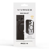 iPhone 16 Vivanco Classic Wallet Læder Flip Cover m. Pung - MagSafe Kompatibel - Sort