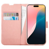 iPhone 16 Vivanco Classic Wallet Læder Flip Cover m. Pung - Rose Gold