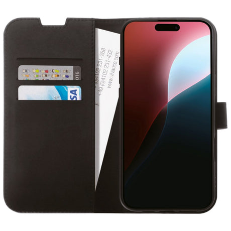 iPhone 16 Pro Vivanco Classic Wallet Læder Flip Cover m. Pung - Sort