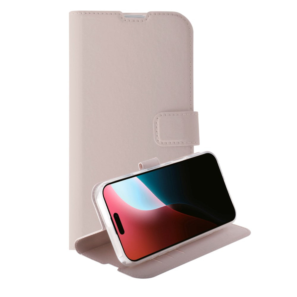 iPhone 16 Pro Vivanco Classic Wallet Læder Flip Cover m. Pung - Greige