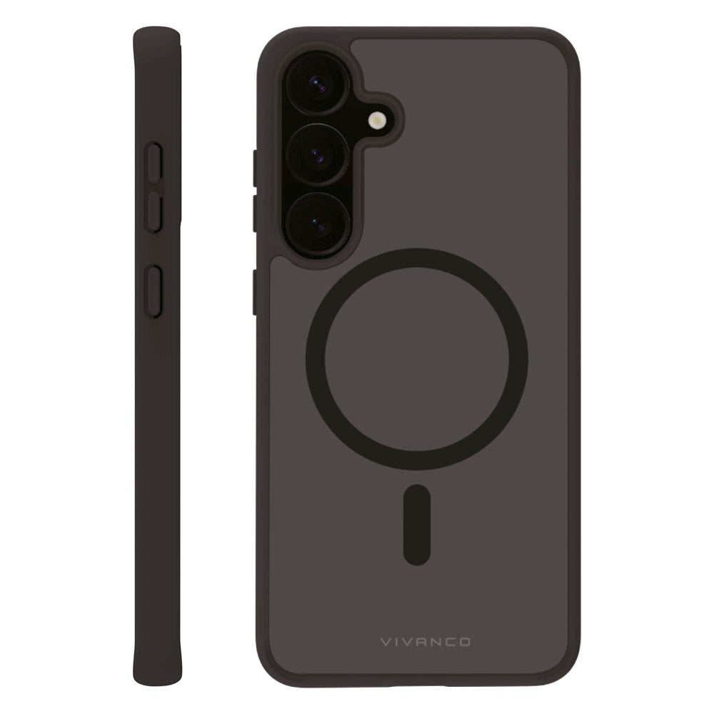 Vivanco Samsung Galaxy S25 Cover – Mag Pro - Gennemsigtig/Sort