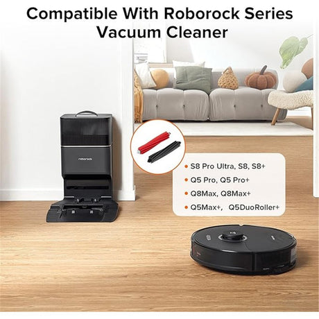 Støvsugerbørste til Robotstøvsuger Roborock S8, S8+, S8 Pro Ultra, Q5 Pro, Q5 Pro+, Q8 Max & Q8 Max+ - Grå + Rød