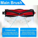 Støvsugerbørste til Roborock Q7 TF / Q7 TF+ Robotstøvsuger (Hovedbørste) - Rød + Sort