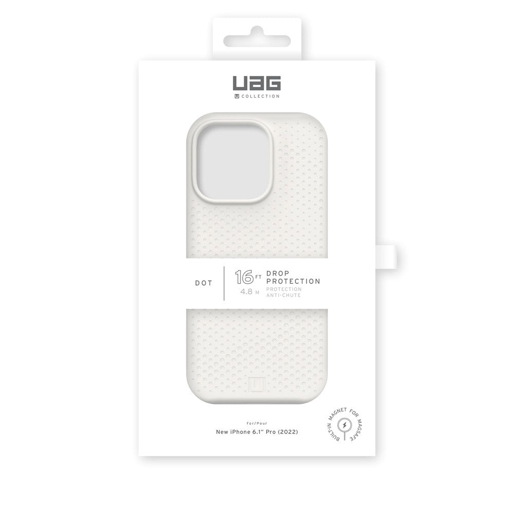 UAG [U] Dot Series iPhone 14 Pro Silikone Håndværker Cover - MagSafe Kompatibel - Marshmallow