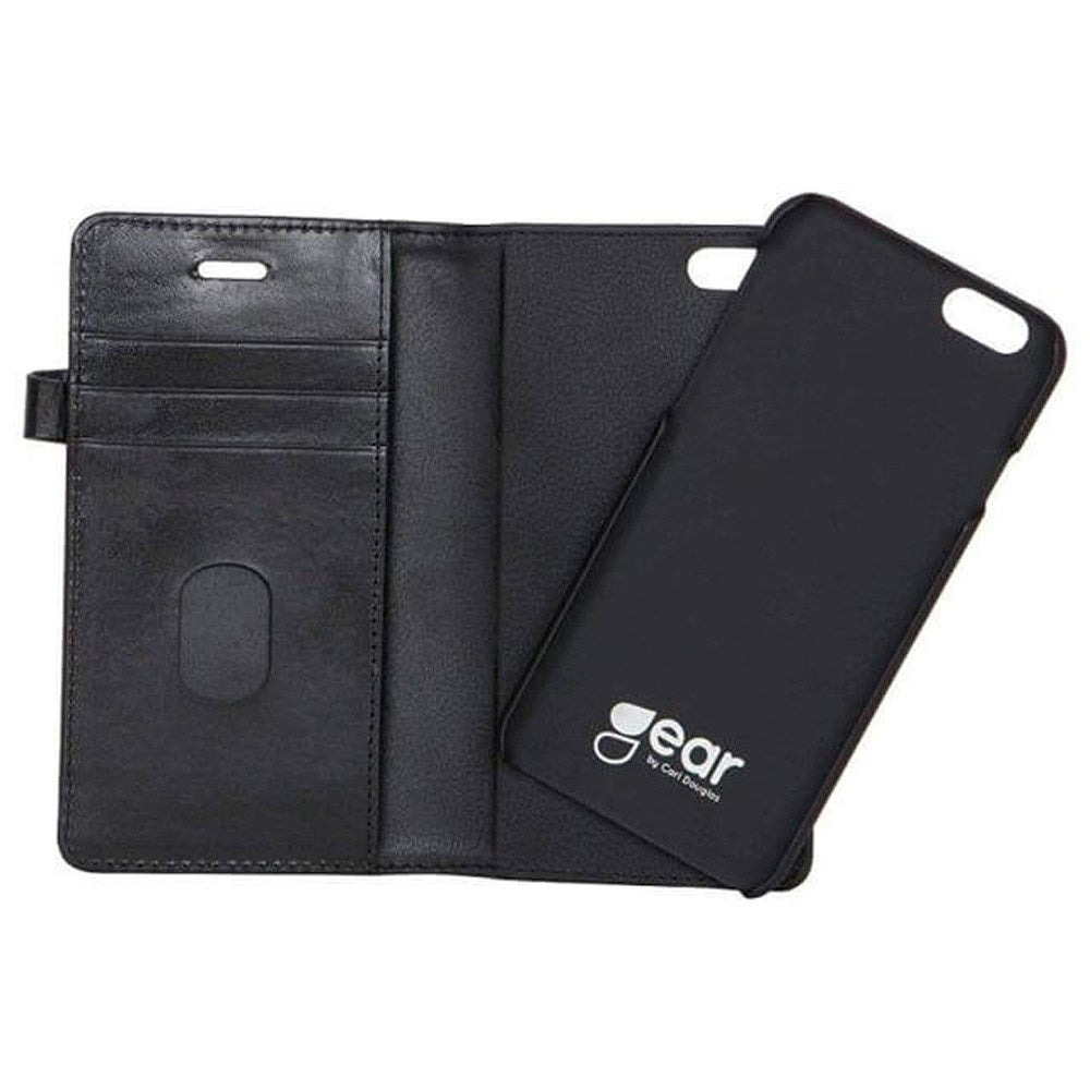 Buffalo - iPhone 6 Plus / 6s Plus - 2-i-1 Ægte Læder Flip Cover - Sort