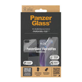 Motorola Razr 50 - PanzerGlass 2-i-1 Skærmbeskytter i Glas & Film - Gennemsigtig/Sort Kant