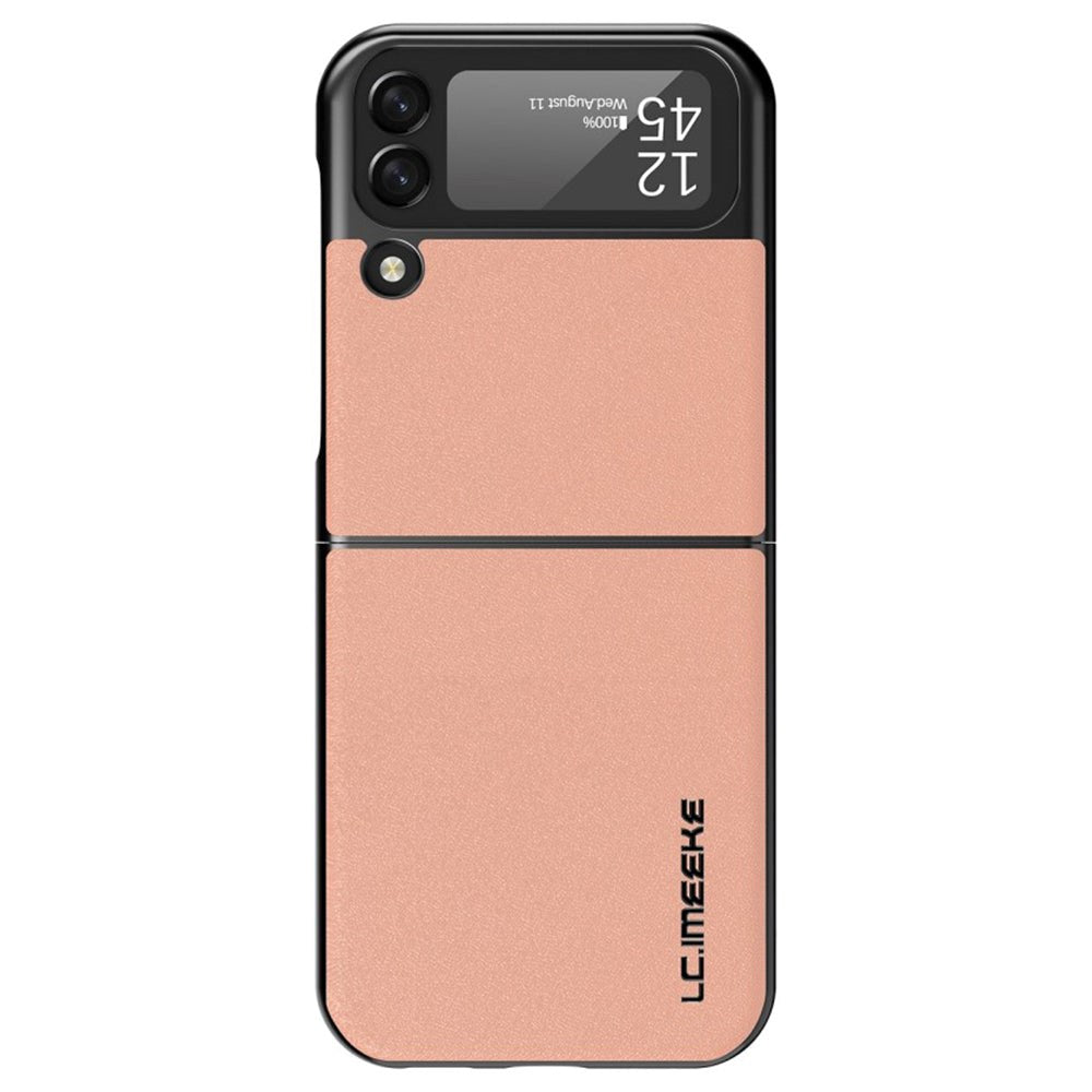 Samsung Galaxy Z Flip4 (5G) LC.IMEEKE Læderbeklædt Plastik Bagside Cover - Pink