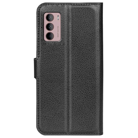 Motorola Moto G42 Litchi Læder Flip Cover m. Pung - Sort