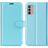 Motorola Moto G42 Litchi Læder Flip Cover m. Pung - Blå