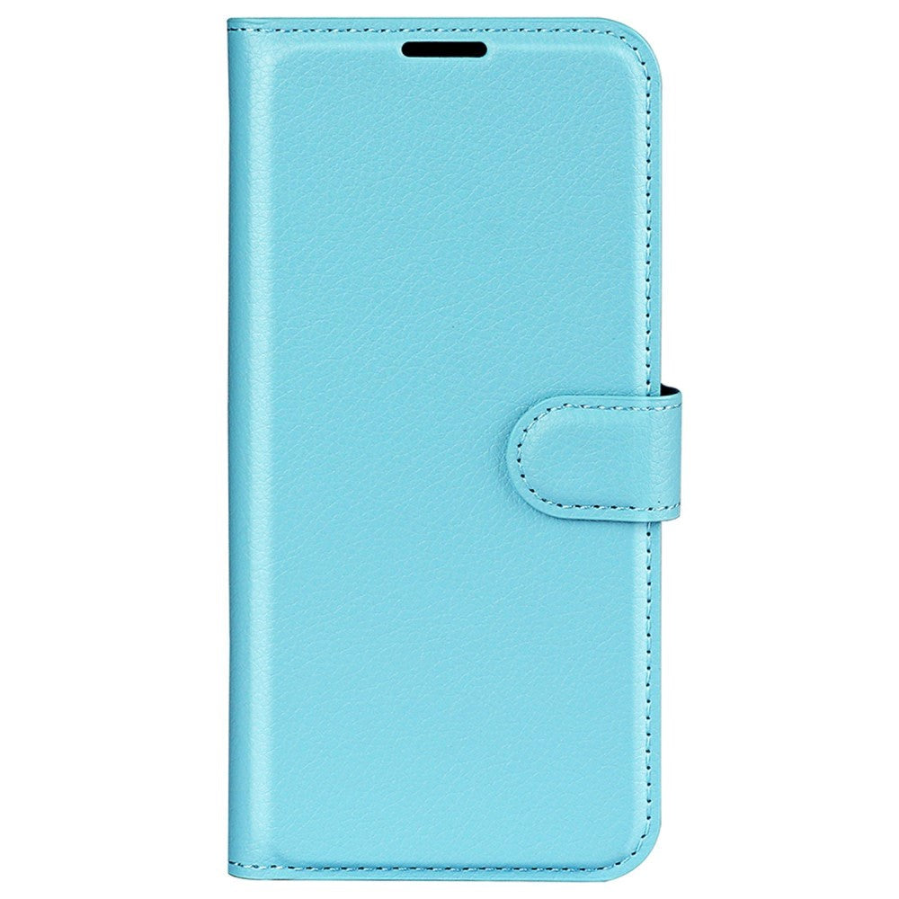 Motorola Moto G42 Litchi Læder Flip Cover m. Pung - Blå