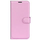 Motorola Moto G42 Litchi Læder Flip Cover m. Pung - Lyserød
