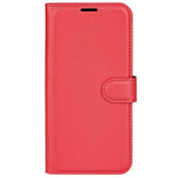 Motorola Moto G42 Litchi Læder Flip Cover m. Pung - Rød