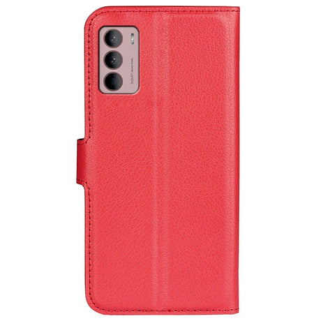 Motorola Moto G42 Litchi Læder Flip Cover m. Pung - Rød