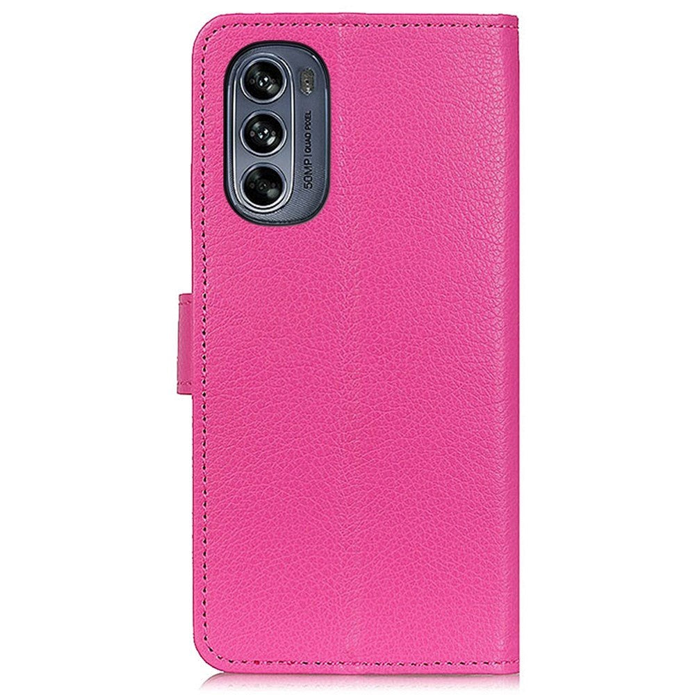 Motorola Moto G62 Læder Flip Cover m. Pung & 3 Lommer - Lyserød