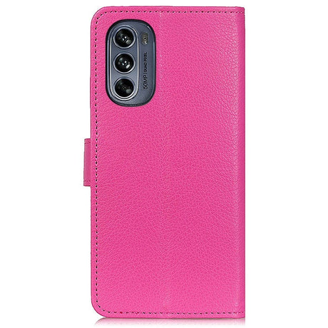 Motorola Moto G62 Læder Flip Cover m. Pung & 3 Lommer - Lyserød