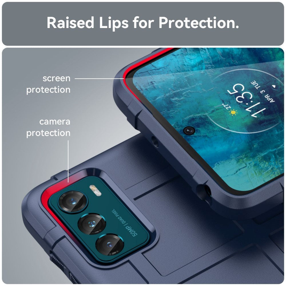 Motorola Moto G42 Rugged Shield Series Håndværker Bagside Cover - Blå