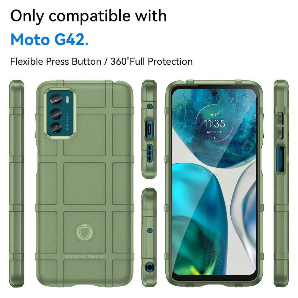 Motorola Moto G42 Rugged Shield Series Håndværker Bagside Cover - Grøn