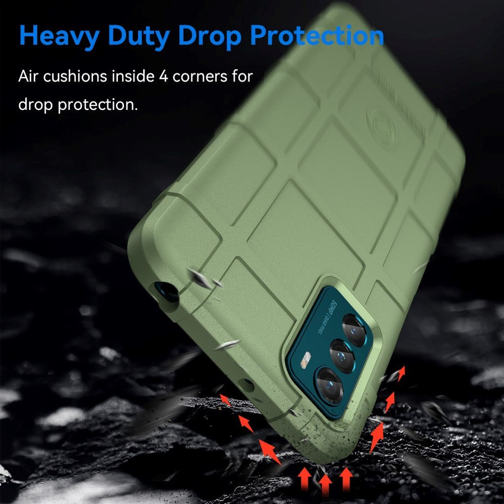 Motorola Moto G42 Rugged Shield Series Håndværker Bagside Cover - Grøn