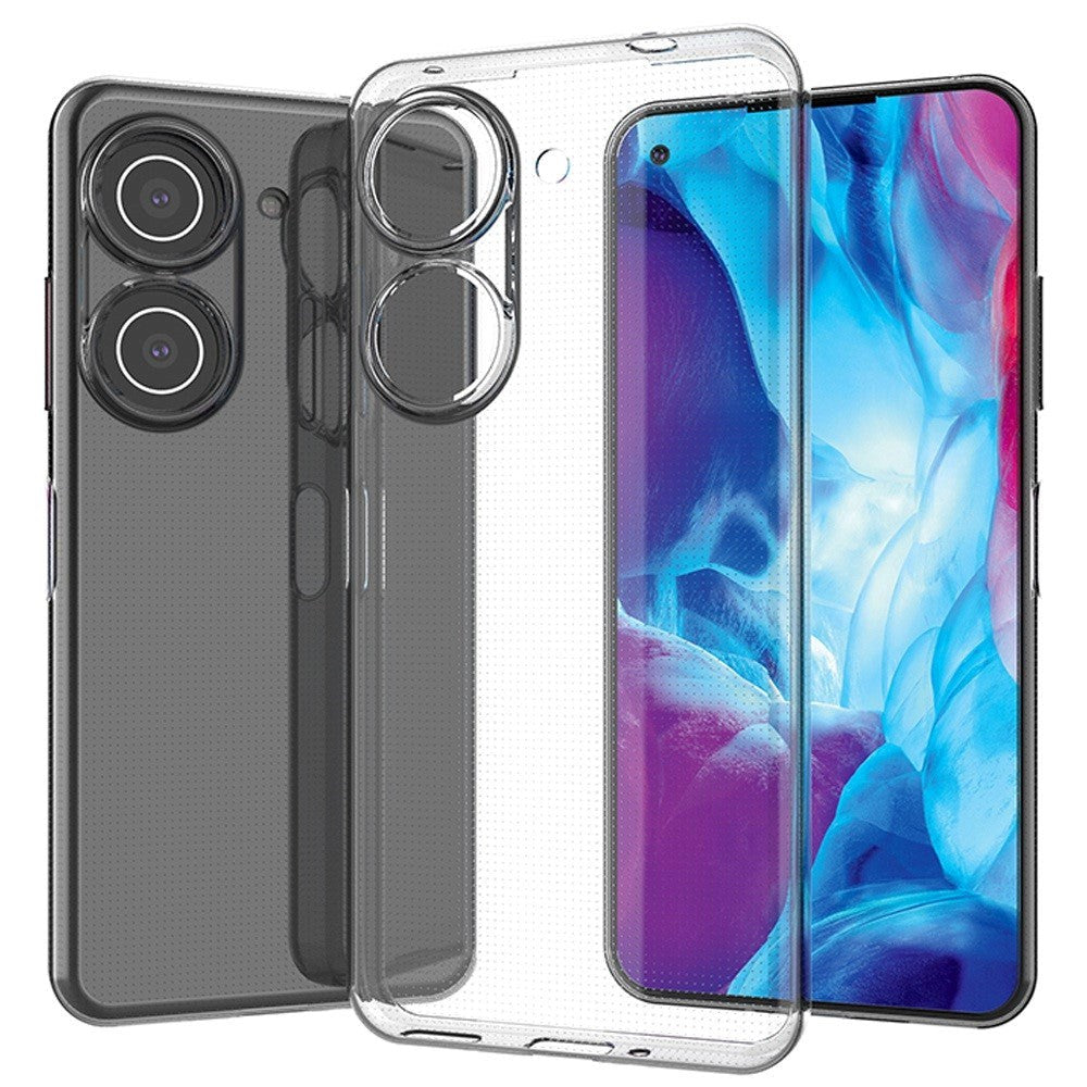 Asus Zenfone 9 Fleksibelt Plastik Bagside Cover - Gennemsigtig