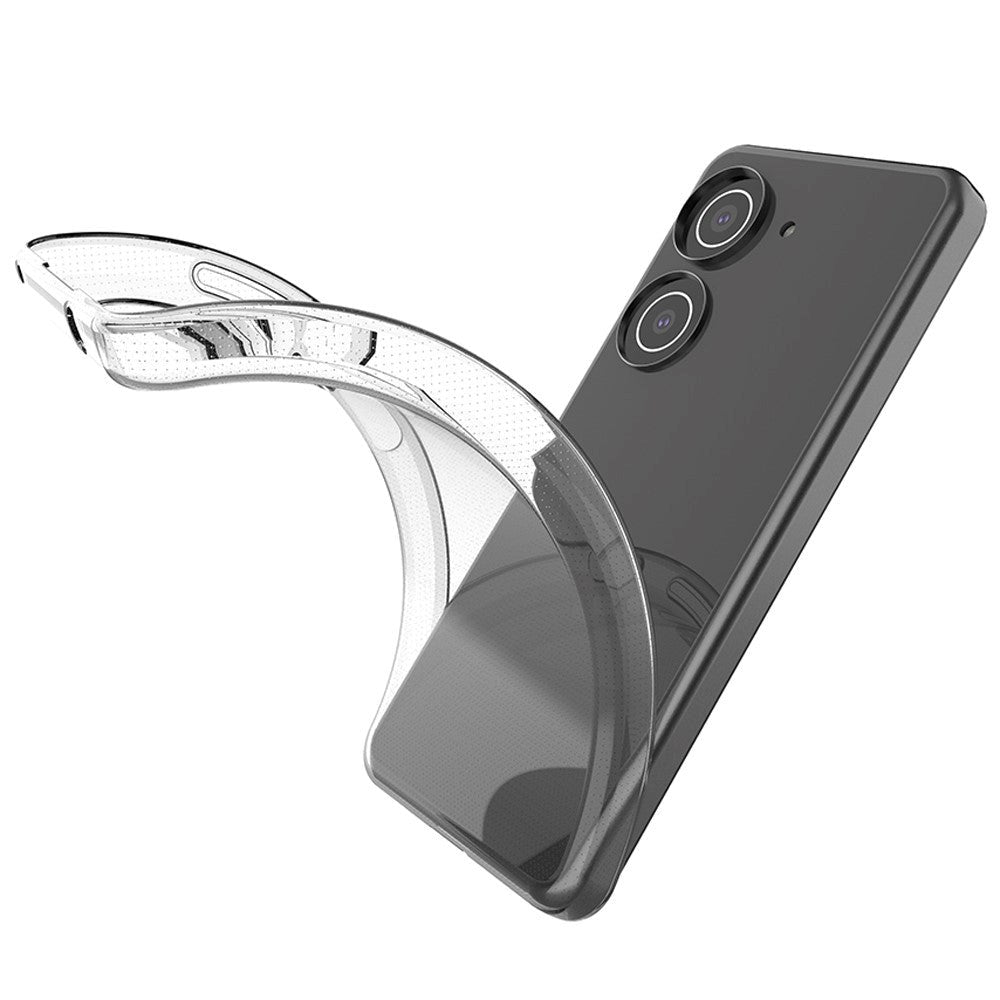 Asus Zenfone 9 Fleksibelt Plastik Bagside Cover - Gennemsigtig