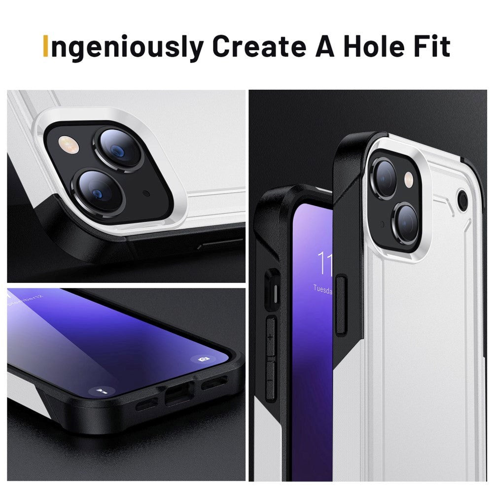 iPhone 14 Pro Stødsikker Håndværker Bagside Cover - Hvid