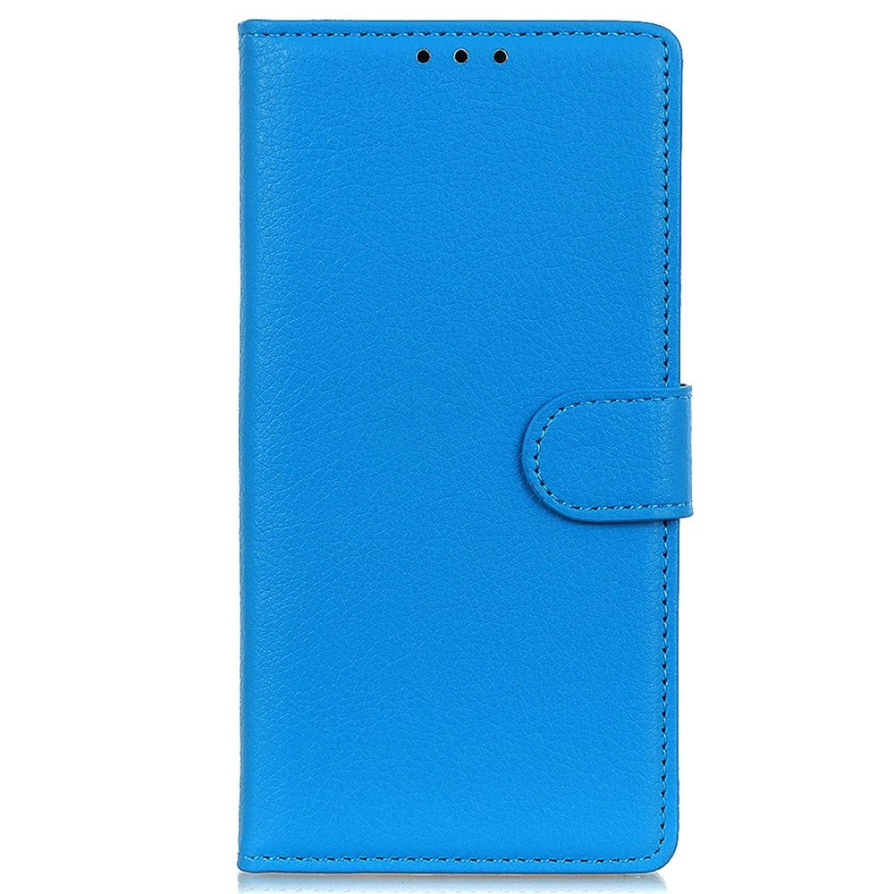 Samsung Galaxy M13 Litchi Læder Flip Cover m. Pung - Blå