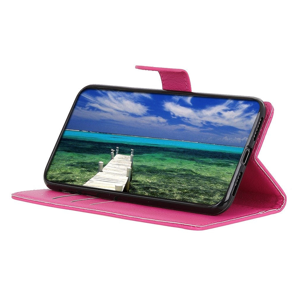 Samsung Galaxy M13 Litchi Læder Flip Cover m. Pung - Pink