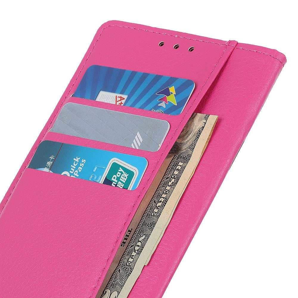 Samsung Galaxy M13 Litchi Læder Flip Cover m. Pung - Pink