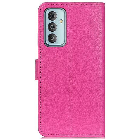 Samsung Galaxy M13 Litchi Læder Flip Cover m. Pung - Pink