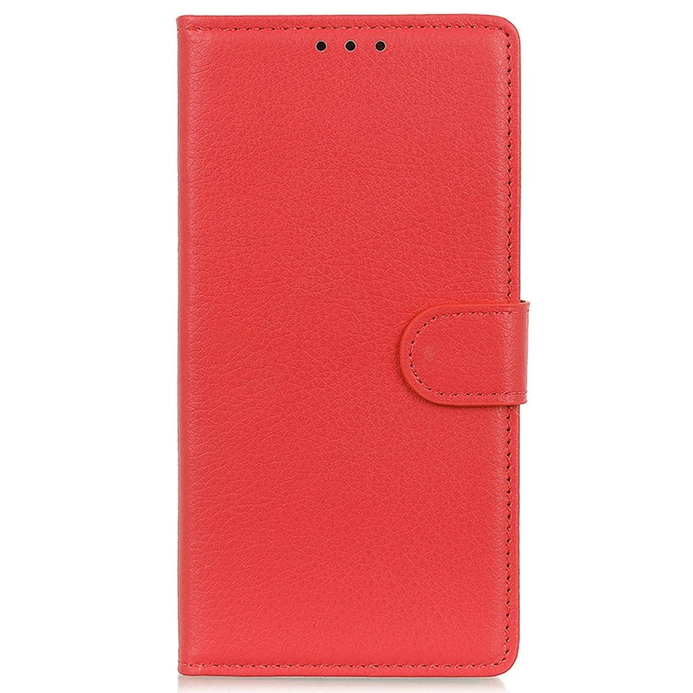 Samsung Galaxy M13 Litchi Læder Flip Cover m. Pung - Rød