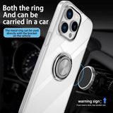 iPhone 14 Plus Kickstand Cover Med Ring Holder - Gennemsigtig