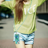 iPhone 14 Plus Fleksibel Plastik Bagside Cover m. Snor - Marmor - Grøn