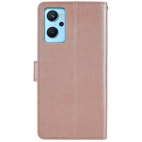 Oppo A76 / Realme 9i Læder Flip Cover m. Pung & Ståfunktion - Rose Gold