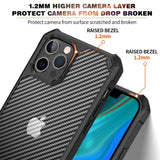 iPhone 14 Pro Max Plastik Bagside Cover m. Carbon Look - Gennemsigtig / Sort