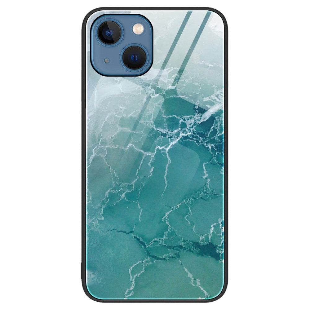iPhone 14 Plus Cover m. Glasbagside - Turkis
