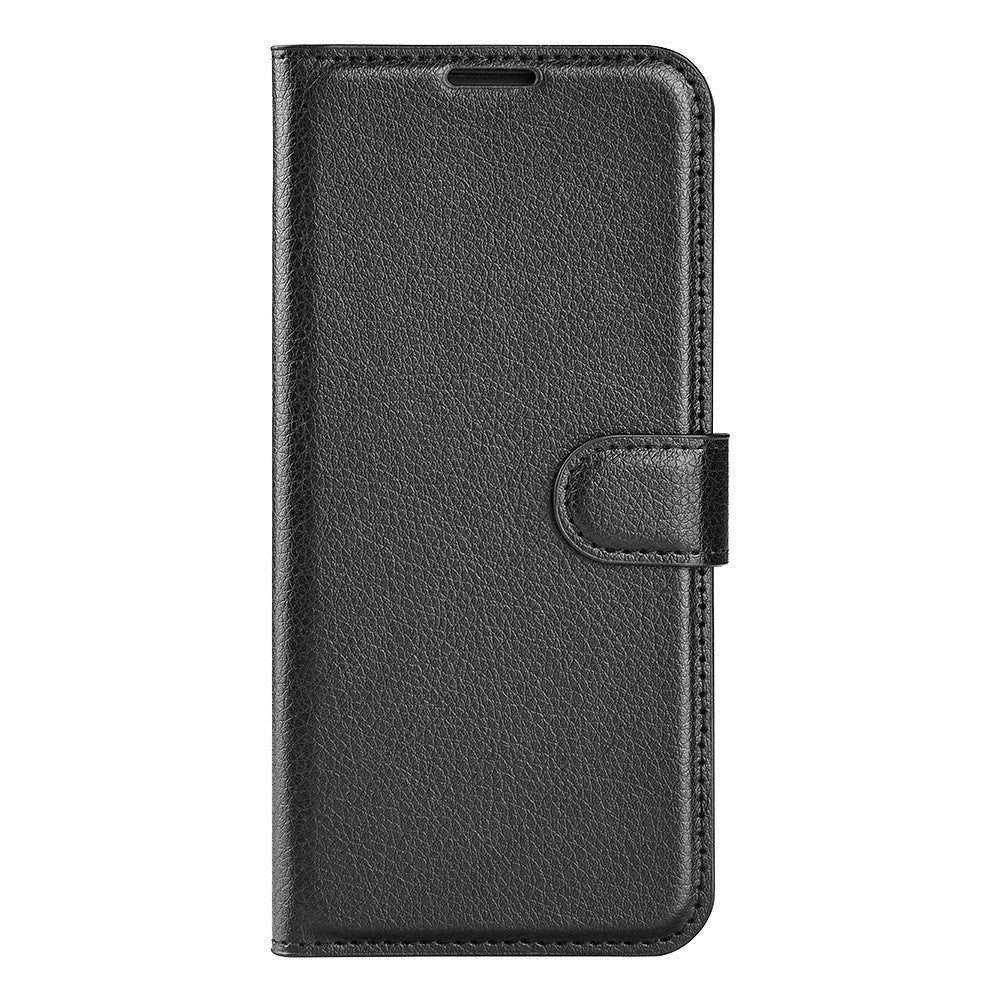 Xiaomi Poco F4 GT Litchi Læder Flip Cover m. Pung - Sort