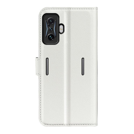 Xiaomi Poco F4 GT Litchi Læder Flip Cover m. Pung - Hvid