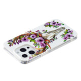 iPhone 14 Pro Fleksibelt TPU Plast Bagside Cover - Blomsterhjort
