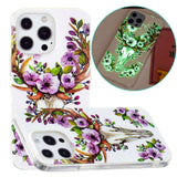 iPhone 14 Pro Fleksibelt TPU Plast Bagside Cover - Blomsterhjort