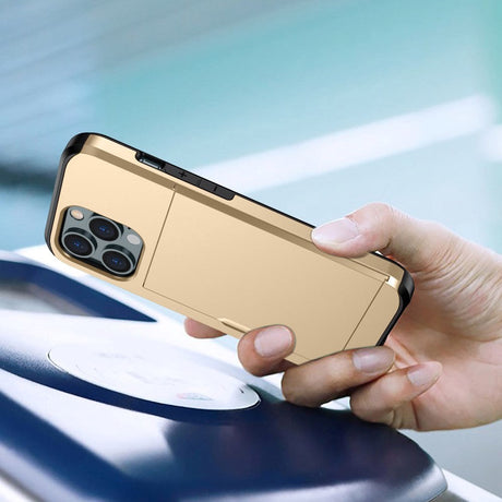 iPhone 14 Pro Max Håndværker Cover m. Kortholder - Guld