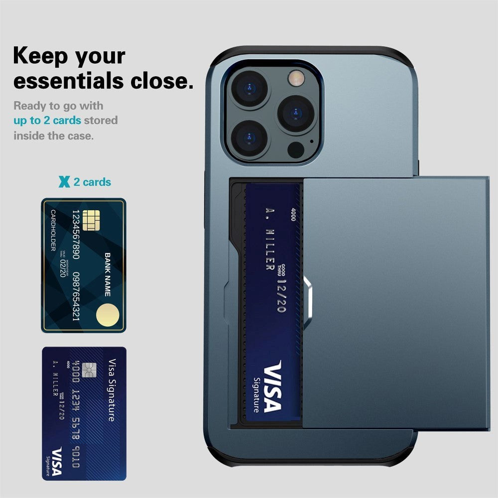 iPhone 14 Pro Håndværker Cover m. Kortholder - Navy Blå