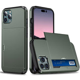 iPhone 14 Pro Håndværker Cover m. Kortholder - Army Grøn