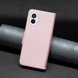 Nothing Phone (1) Kunst Læder Flip Cover m. Strop & Kortholder - Rose Gold