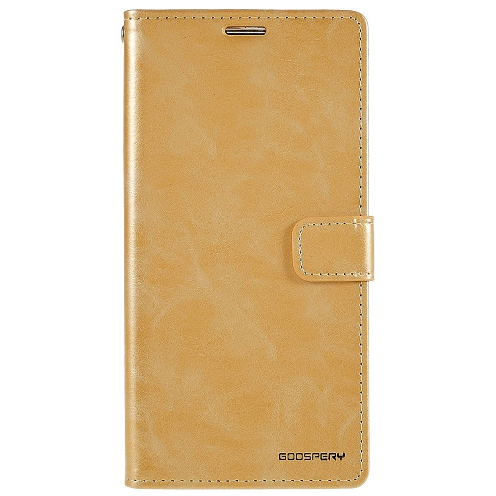 iPhone 14 Pro Max GOOSPERY Blue Moon Læder Flip Cover m. Pung - Guld