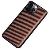 iPhone 14 Pro Max Hybrid Plastik Bagside Cover m. Karbon Design - Brun