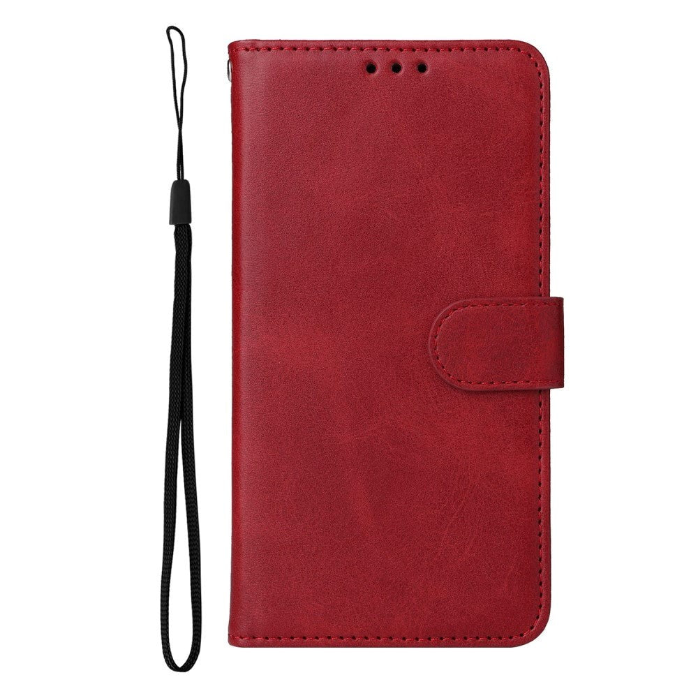 Xiaomi Poco F4 Læder Flip Cover m. Pung & Strop - Rød